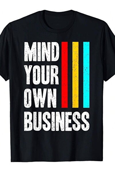 Generic تي شيرت بطباعة "Mind Own Business Keep In Your Lane" للرجال، قطعة واح...