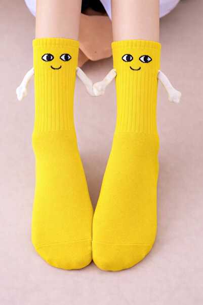CARNAVAL SOCKS Sarı El Ele Tutuşan Unisex Çorap