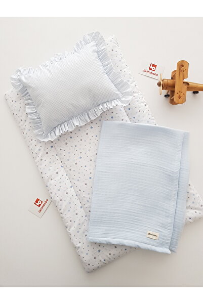 ib ilkimbebe Baby Changing Set with Blanket, Mat, Muslin, Baby Pillow, Newbor...