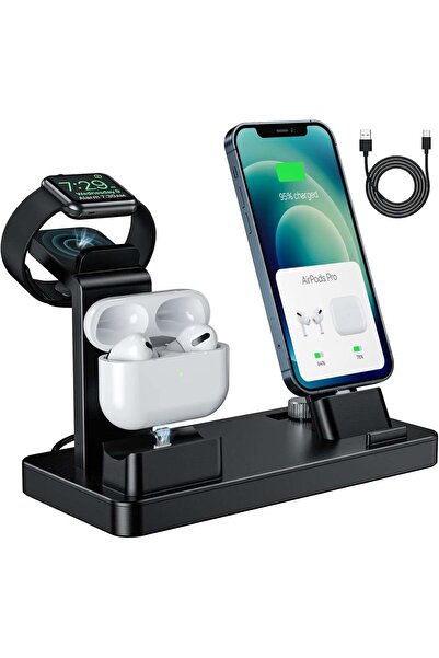 mucize 3'ü 1 Arada Masaüstü Şarj Standı - iPhone, Watch Ve AirPods Uyumlu Çok...