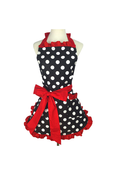 Choice Red Cute Apron with Pockets Retro Red Polka Dot Xmas Sleeveless Aprons...