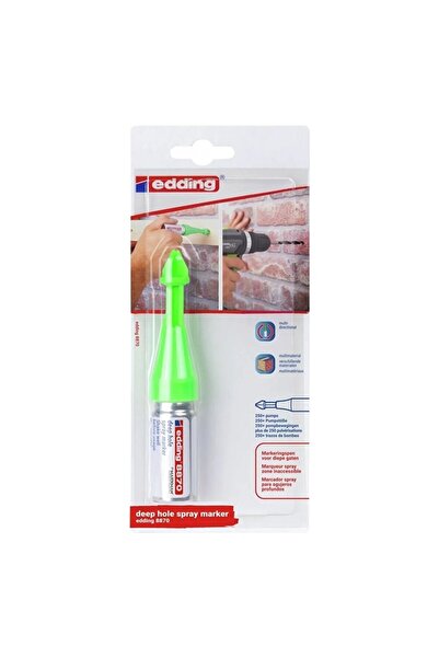Edding E-8870 Montaj Deliği Sprey İşaretleyici Neon Yeşil Renkli Hassas İşare...