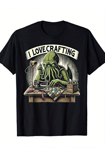 Generic Plus Size- Men's Cosmic Horror Style Printed T-Shirt, Comfortable Fit...