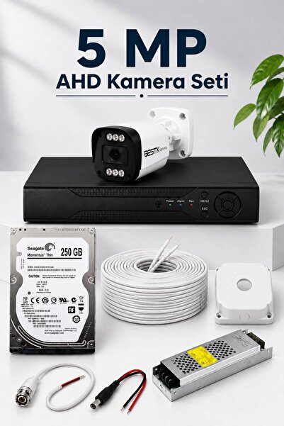 BESTCAM 1 Kameralı 5 Mega Piksel ULTRA HD Gece Görüşlü Güvenlik Kamera Seti 2...