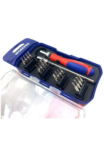 Workpro WP200516 18 Parça Profesyonel Cr-V Cırcırlı Hassas/elektronikçi Bits Tornavida Seti