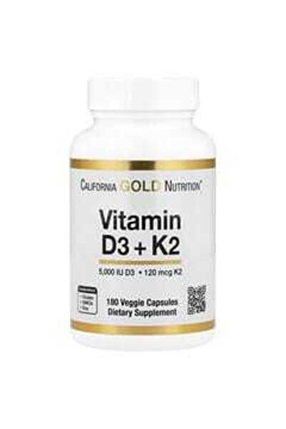 California Gold Nutrition , Vitamin D3 + K2 as MK-7, 180 Veggie Capsules