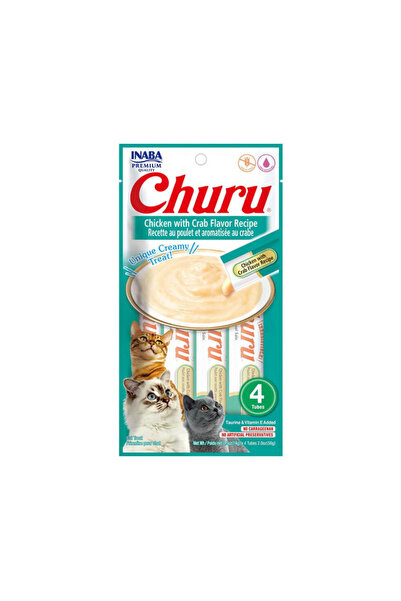 Ciao Churu Cream Tavuklu ve Yengeçli Kedi Kreması 4 X 14 Gr