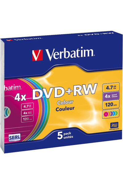 Verbatim Επανεγγράψιμο DVD+RW 4x 4.7GB 5 τεμάχια Κωδικός: 43297