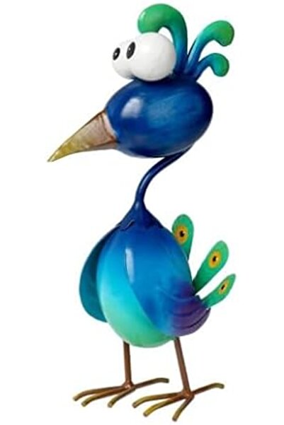 GENERAL Metal Peacock Garden Statue, Art Sculptures for Outdoor Garden Yard D...