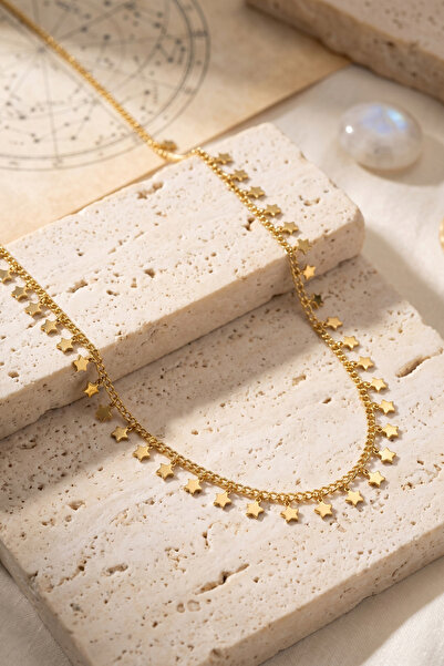 Generic Brand 60 cm Star Flake Model Gold Color Women's Necklace Brass