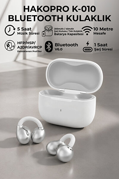 V6.0 Bluetooth, Kablosuz, Mikrofonlu Ergonomik Gövdeli Kulak İçi Kulaklık K-010B