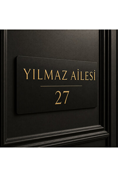 MORPELA Sade ve şık gold aynalı pleksi detaylı kapı süsü