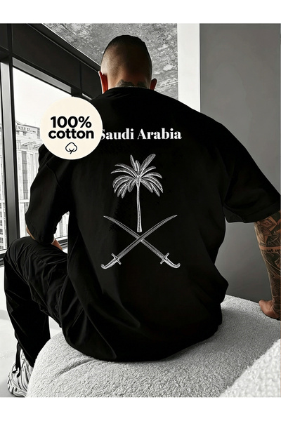 MUZİ قميص للرجال والنساء بمناسبة اليوم الوطني السعودي، مصنوع من القطن 100%، م...