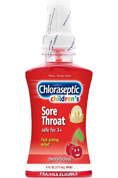chloraseptic بخاخ للحلق بنكهة الكرز خالٍ من السكر للأطفال، يخفف آلام الحلق في...