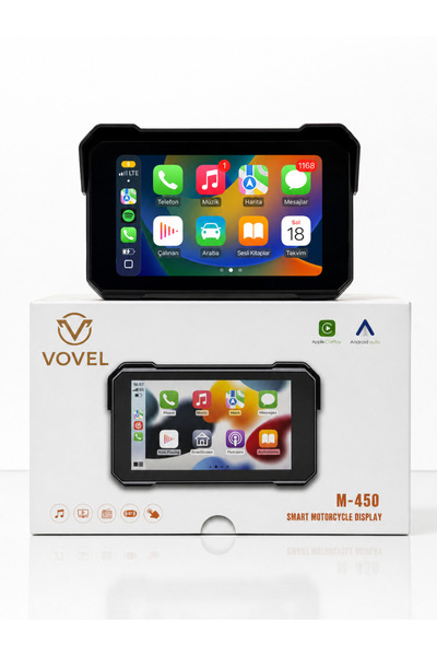 VOVEL 5İNÇ SU GEÇİRMEZ MOTOSİKLET CARPLAY EKRANI – ANDROID AUTO & EKRAN YANSITMA