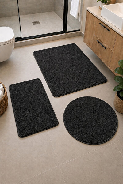 Bünyan Halı Kupaonski tepih, plišani tepih, set za WC šolju, veliki 60x100/60...