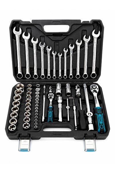 Tatian 1/2"-1/4" 61 Parça 1. Kalite Full Tamirci Cırcır Kollu Lokma Seti