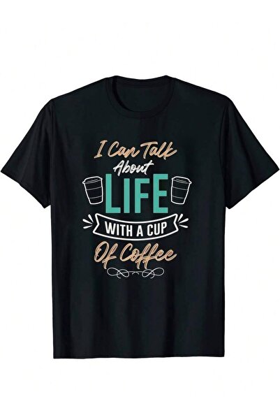 Generic تي شيرت رجالي كاجوال بتصميم مطبوع عصري بطبعة 'I Can Talk About Life'،...