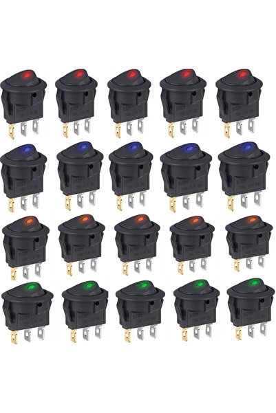 Choice Mixed Color 20pcs/lot On-Off Control 4 Colors Push Button Switch 3 Pin...