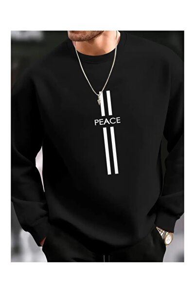 DAXİS Sportwear Company Peace Printed Crewneck Sweatshirt