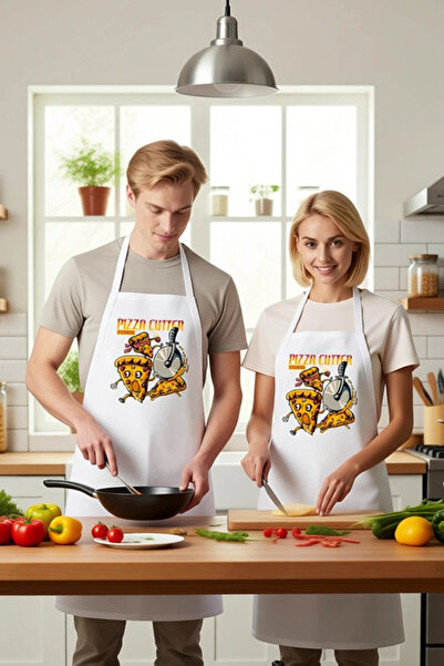 PayBuy Unisex Kitchen Apron Pizza Cutter Theme Graphic Printed Comfortable Cu...