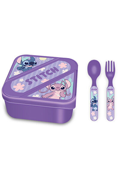 Disney Stitch Lunch Box with Cutlery