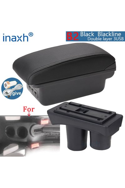 Choice صندوق تخزين مسند الذراع للسيارة B2 Black line 3USB لسيتروين C2، صندوق ...