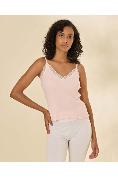REDTAG Women Pink Lace Embellished Vest