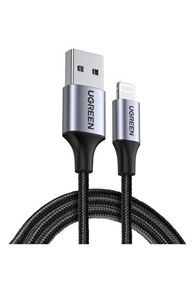 Ugreen Lightning - USB-A Örgülü MFi Sertifikalı İphone Hızlı Şarj Kablosu, 1....