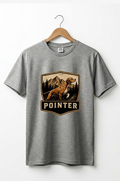 The Baski Hunting Hunting Pointer Hunter Dog Printed 100% Cotton Crew Neck Ba...