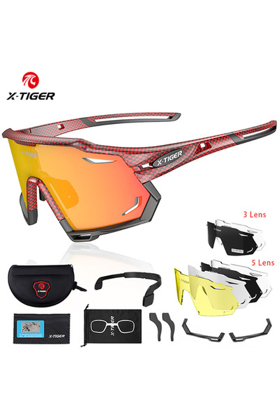 Choice23 5 Lens X-YJ-XTS12 X-TIGER Cycling Sunglasses UV400 Protect Cycling G...