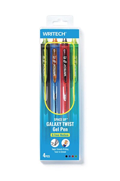 Writech 4 pcs Galaxy Twist Gel Pen Set, 0.7 mm