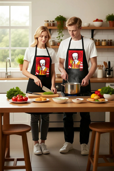 PayBuy Unisex Kitchen Chef Apron Fast Food Themed Funny Printed Daily Use Com...