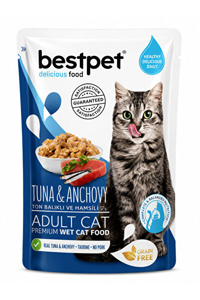 Pestpet tuna & inchovyطعام رطب للقطط البالغة