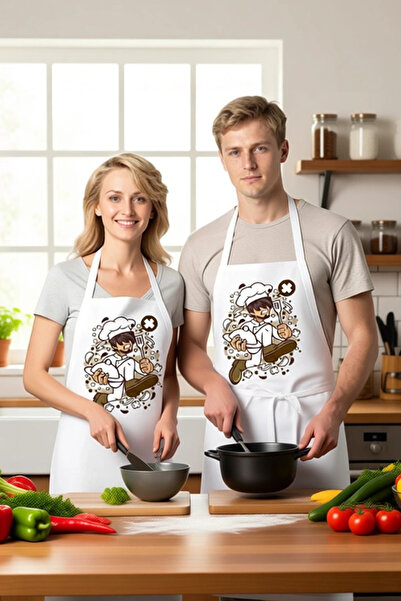 PayBuy Unisex Cook Apron Dynamic Chef Print Kitchen Worker Comfortable Cut Co...