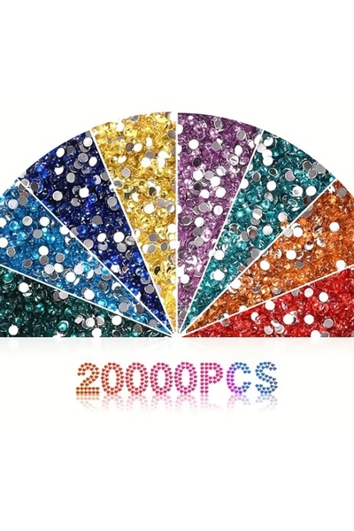Choice 20 لونًا - A-20S-1000 20000-32000 قطعة/مجموعة خرز كريستالي فني ماسي، أ...
