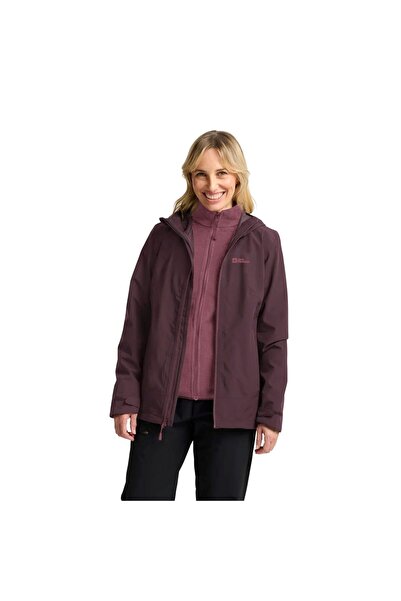 Jack Wolfskin Moonrise 3in1 Kadın Mor Outdoor Ceketi KADIN OUTDOOR CEKETİ