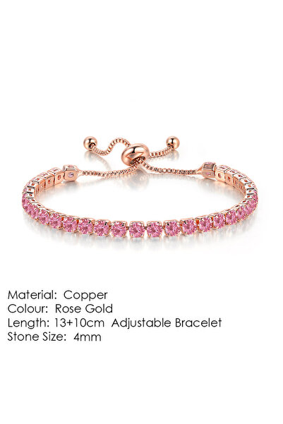 Choice18 RoseGold Pink ZHOUYANG Tennis Bracelet For Women Luxury Handy Adjust...