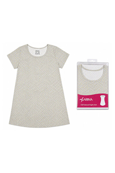 CARINA نايت شيرت كارينا قطن نص كم منقوش - NS 50241