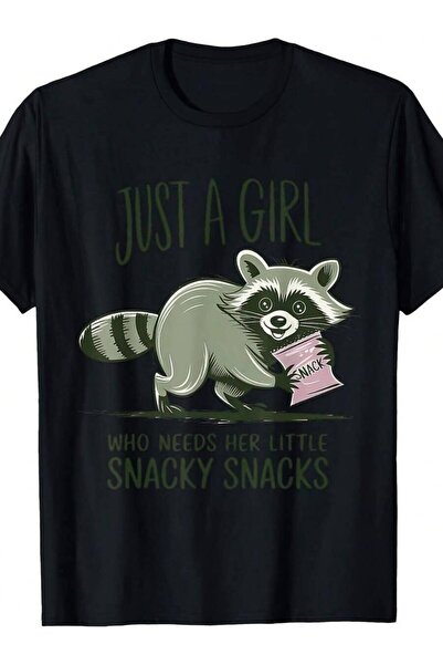 Generic تي شيرت مضحك بطبعة الراكون بعبارة "Just A Who Needs Her Little Snacky...
