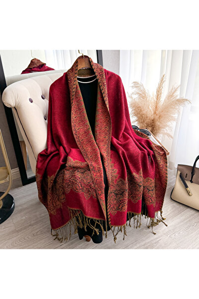 Choice Red 2025 Tassel Blanket Design Thick Pashmina New Winter Warm Soft Sha...