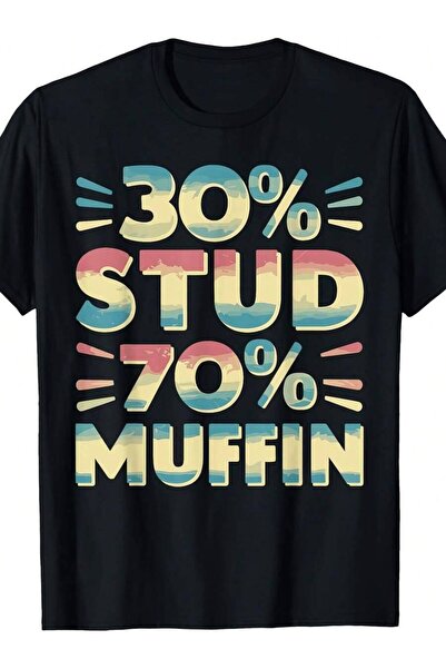 23ERVA تي شيرت رجالي مضحك - 30 Stud & 70 Muffin، تي شيرت كاجوال برقبة دائرية ...