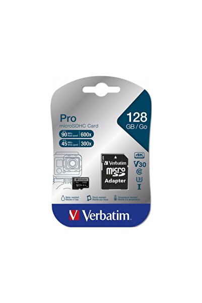 Verbatim 128GB Pro U3 Micro SDXC CLASS 10 UHS-I Hafıza Kartı (90MB/sn. - 45MB...