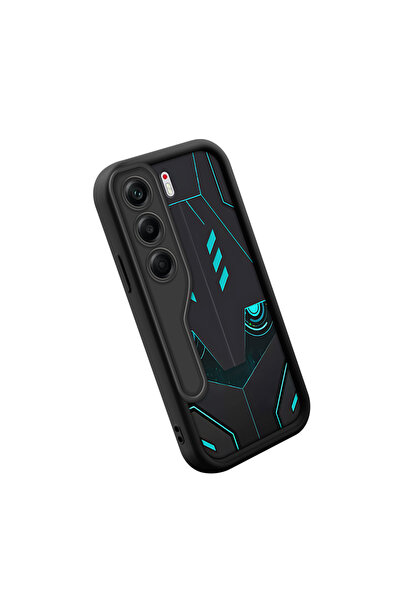 CASEVIBE Tecno Camon 40 Uyumlu Şık Siyah Tekno Mekanik Baskılı Trend Koruyucu...