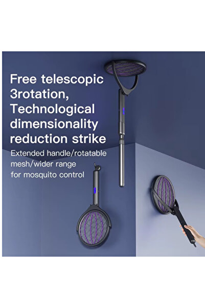 Generic Rotating Head Mosquito Killer Bat,2800V Electric Fly Swatter with Tel...