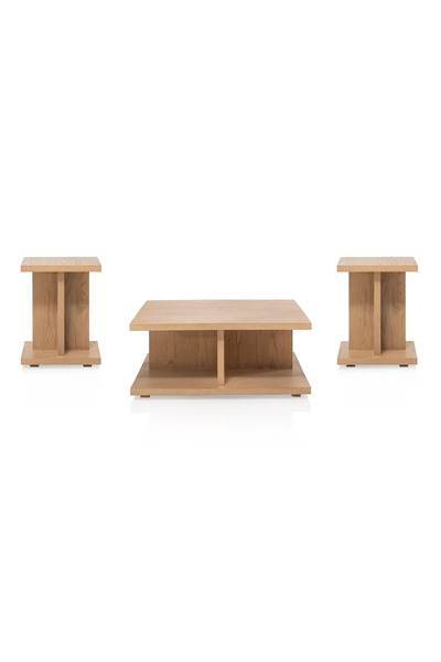 Midas Furniture KASURU WOODEN COFFEE TABLE SET BEIGE