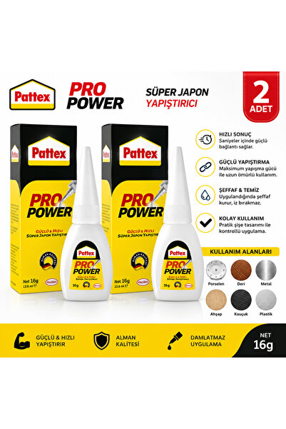 Pattex Porselen Metal Ahşap Deri Plastik Yapıştırma Güçlü Ve Hızlı Süper Japo...