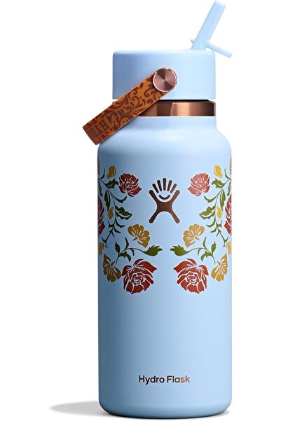 Hydro Flask Stainless Steel Insulated Water Bottle with Flexible Straw Lid an...