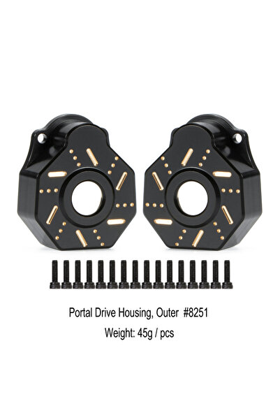 Choice1 8251B-BK TRX4 Chassis Axle Brass Weights Portal Drive Housing for 1/1...
