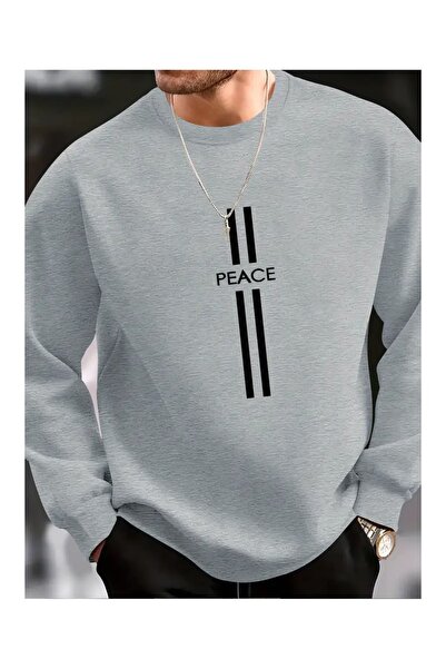 DAXİS Sportwear Company Peace Printed Crewneck Sweatshirt